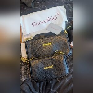 Black Quilted Clutch Set